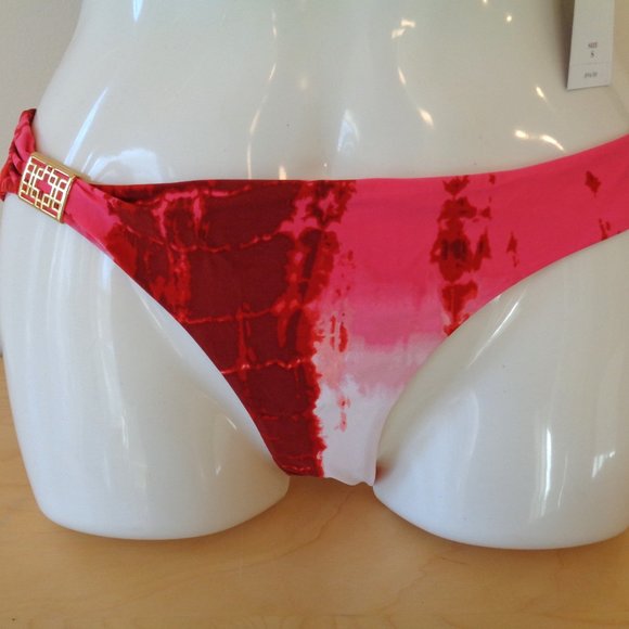 Natori Ocean Cloud Bikini Swimsuit 2 PC Triangle Slider Pink Tie Dye Size Medium - Picture 6 of 7